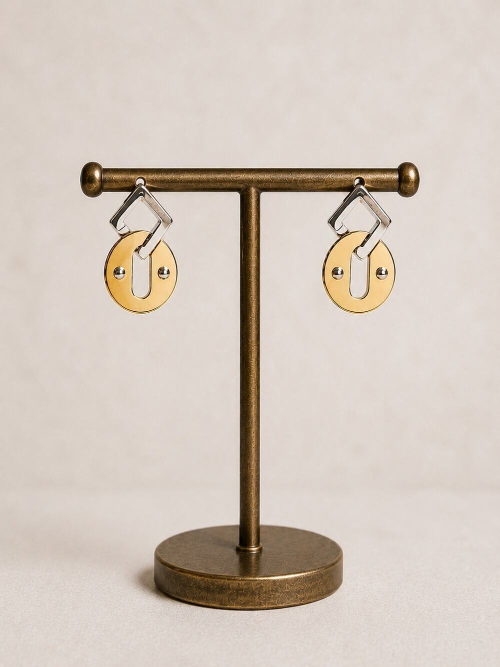 Coach 90288 Mixed Metal Geometric Drop Earrings - Picture 1 of 9